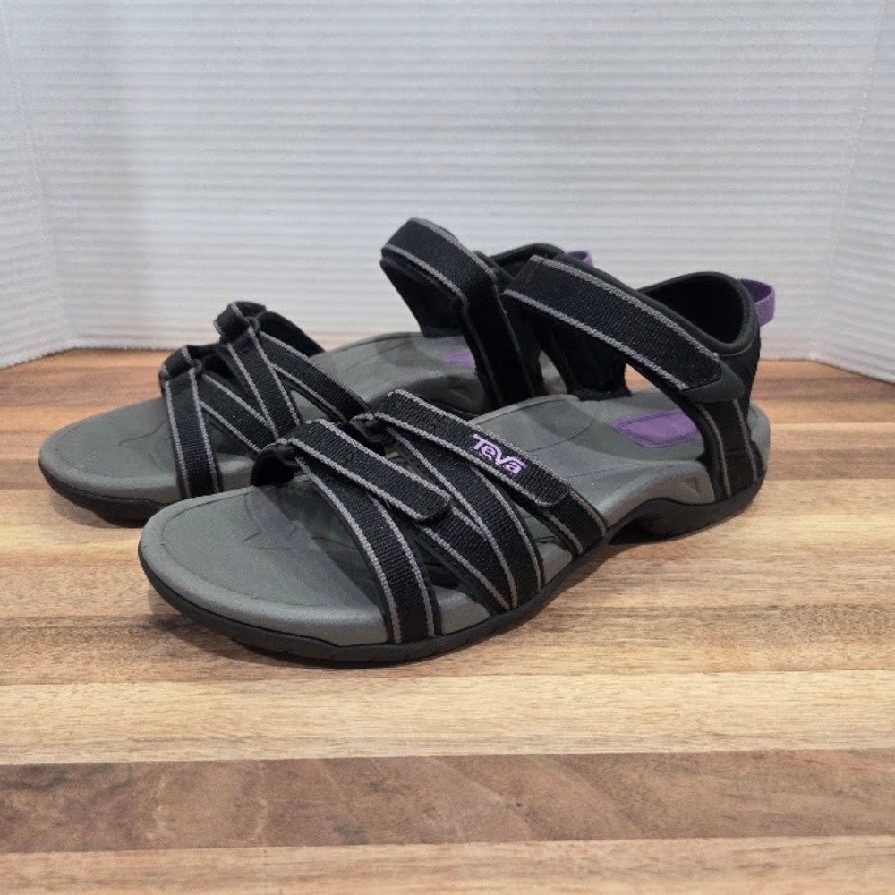Teva Tirra Women's Size 7 Athletic Sport Sandals Black Grey Purple Strappy